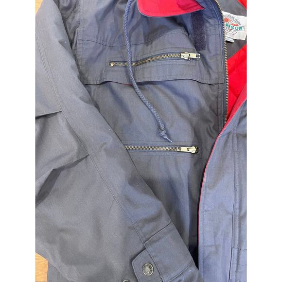 McGregor Vintage 90s Winter Jacket Heavy Duty Gray Zip Up Knit Collar Size Large - Picture 4 of 8